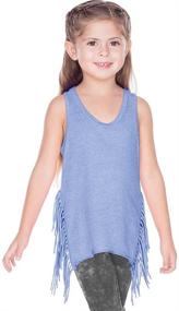 img 2 attached to Kavio Girls Jersey Asymmetrical Fringe Girls' Clothing in Tops, Tees & Blouses