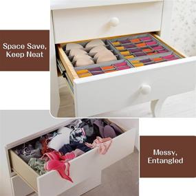 img 1 attached to Maximize Space with 4 Pack Grey Underwear Drawer Organizer and Storage Boxes for Socks in Closet