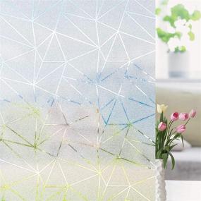 img 4 attached to 🔒 Beautysaid Window Film: Privacy & Decorative Static Cling | Anti-UV | Triangle Geometry | 11.8x78.7inch Frosted Glass Film for Living Room, Bathroom, Kitchen