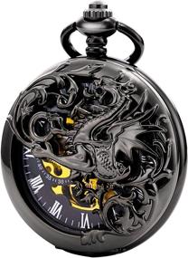 img 3 attached to 🌳 TREEWETO Vintage Mechanical Pocket Skeleton Watch