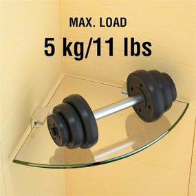 img 1 attached to Clear Glass Corner Shelf - 9.5 in. L x 9.5 in. W, Strong Adhesive, Tempered Glass Bathroom Shelf - 2 Pack, Wall Mounted No Drilling, 0.3 inch Thick, Special 'F' Design Aluminum Brackets
