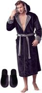 👘 small medium black grey luxury bathrobes with hood logo