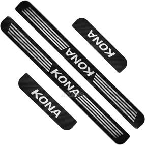 img 2 attached to MTAWD Stainless Car Door Sills Scuff Kick Plate Protectors For Hyundai KONA 2021 (Carbon)