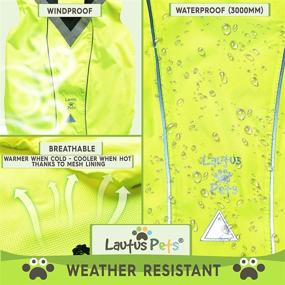 img 2 attached to Waterproof Dog Raincoat by Lautus Pets - Reflective, Yellow Jacket with Harness Hole for Small, Medium, and Large Dogs