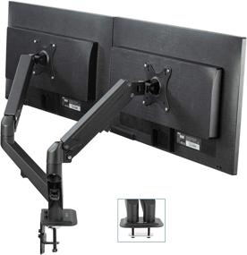 img 4 attached to 🖥️ VIVO Dual Monitor Desk Mount Stand - Articulating Pneumatic Spring Arm - Fits 17 to 27 inch Screens - Max VESA 100x100 - Black (STAND-V102O)