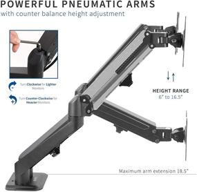 img 1 attached to 🖥️ VIVO Dual Monitor Desk Mount Stand - Articulating Pneumatic Spring Arm - Fits 17 to 27 inch Screens - Max VESA 100x100 - Black (STAND-V102O)