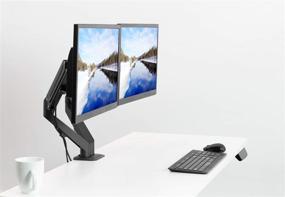 img 3 attached to 🖥️ VIVO Dual Monitor Desk Mount Stand - Articulating Pneumatic Spring Arm - Fits 17 to 27 inch Screens - Max VESA 100x100 - Black (STAND-V102O)