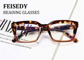 img 3 attached to 😎 FEISEDY Retro Square Blue Light Blocking Reading Glasses | Anti-Glare Digital Eyestrain Reader B2479