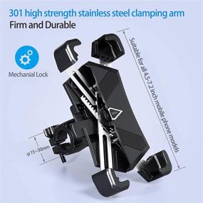 img 3 attached to 🚲 Bike Phone Mount - Stable 360° Rotation Bicycle Phone Holder with 4 Telescopic Arms | Compatible with iPhone & Android (4.5 to 7.2 inches)