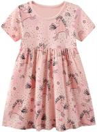 🦕 cute and stylish lnkxrty cotton dresses with cartoon dinosaur print for girls logo