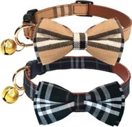 🐶 kudes 2 pack/set dog collars with bow tie and bells, adjustable cute dog bow tie collars for small/medium/large boys and girls pets - enhance seo logo