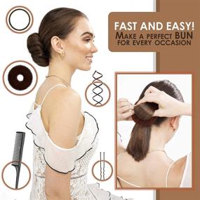 img 2 attached to Hair Bun Maker Set Styling