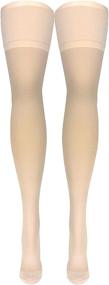 img 2 attached to Truform Compression Stockings: Thigh High, 🧦 30-40 mmHg Compression, Beige - X-Large Size