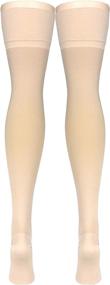 img 1 attached to Truform Compression Stockings: Thigh High, 🧦 30-40 mmHg Compression, Beige - X-Large Size