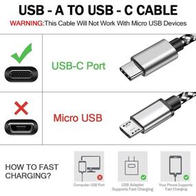 img 3 attached to 🔌 Кабель USB Type C высокой скорости 10FT - 2 штуки для Samsung Galaxy S9/S10/S20, Note 10/9/8 и многое другое - кабель для быстрой зарядки для Android-телефонов