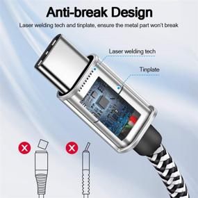 img 2 attached to 🔌 Кабель USB Type C высокой скорости 10FT - 2 штуки для Samsung Galaxy S9/S10/S20, Note 10/9/8 и многое другое - кабель для быстрой зарядки для Android-телефонов