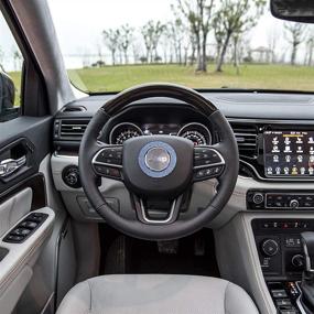 img 1 attached to 💎 Enhance Your Jeep's Interior with Blue Crystal Bling Steering Wheel Accessory by TopDall