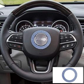 img 4 attached to 💎 Enhance Your Jeep's Interior with Blue Crystal Bling Steering Wheel Accessory by TopDall