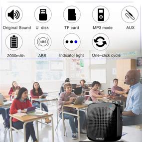 img 3 attached to 🔊 Portable Voice Amplifier Megaphone Speaker - 15W PA System with Microphone, 2000mAh Rechargeable Headset, Original Sound Amp for Teachers, Meeting, Tour Guides, etc.