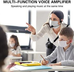 img 2 attached to 🔊 Portable Voice Amplifier Megaphone Speaker - 15W PA System with Microphone, 2000mAh Rechargeable Headset, Original Sound Amp for Teachers, Meeting, Tour Guides, etc.