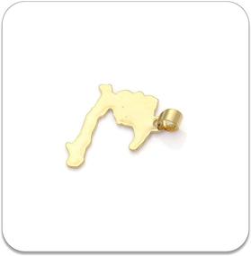 img 1 attached to PEAS Fashion Haiti Map Pendant Necklace - 18K Gold Plated Jewelry
