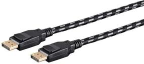 img 4 attached to 💻 10 Feet Gray Braided DisplayPort 1.4 Cable by Monoprice - 8K Capable for Graphic Design, TV Walls, and PC Gaming