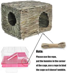 img 1 attached to 🏡 Hamiledyi Grass House: Natural Hand Woven Seagrass Hideaway for Small Animals - Perfect Toy for Rabbit, Bunny, Hamster, Guinea Pig, Chinchilla - 2PCS