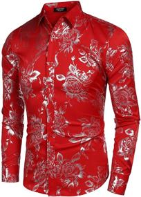 img 2 attached to Flower Power: Unleash Stylish Sophistication with COOFANDY's Luxury Men's Clothing and Shirts