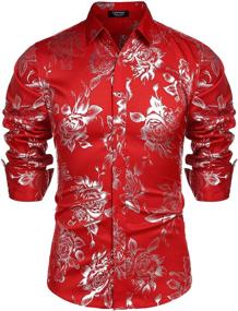 img 4 attached to Flower Power: Unleash Stylish Sophistication with COOFANDY's Luxury Men's Clothing and Shirts