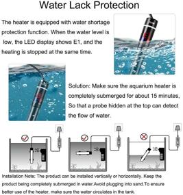 img 1 attached to 🐠 Премиумная погружная титановая обогреватель аквариума с интеллектуальным LED-дисплеем и внешним контроллером - Rubor Обогреватель для аквариума