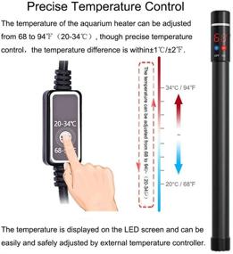 img 3 attached to 🐠 Премиумная погружная титановая обогреватель аквариума с интеллектуальным LED-дисплеем и внешним контроллером - Rubor Обогреватель для аквариума