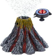 🌋 uniclife aquarium decorations volcano ornament with red led light - enhance your tank with stunning visuals and air bubbler stone kit (air pump not included) logo