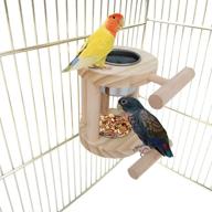 🦜 bird perch stand with double stainless steel feeding cups for parrots, macaws, african greys, budgies, parakeets, cockatiels, conures, lovebirds, finches, pigeons logo