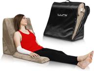 🛏️ lunix lx6 3-piece orthopedic bed wedge pillow set - memory foam for back, leg, and knee pain relief, reading pillow, adjustable pillows for acid reflux, gerd - sleeping pillow in brown logo