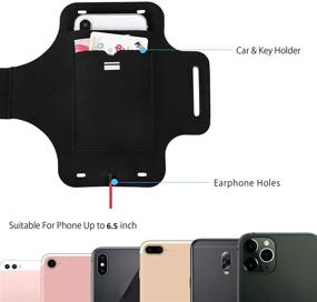 img 3 attached to 📱 Guzack Running Armband - Sweatproof Phone Holder for iPhone 12/11/X, Galaxy S10/S9 - Up to 6.5" - Buy Now!