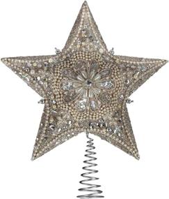 img 1 attached to Kurt Adler 13.5-inch Star Treetop with Elegant Ivory Pearls and Platinum Glass Glitter