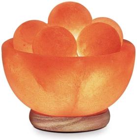 img 4 attached to 🪔 Himalayan Salt Lamp with Neem Wooden Base, Dimmer Switch, UL Certified, Massage Stone Design, 7-8 LBS