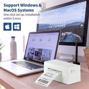 img 2 attached to Эффективный набор термопринтеров для малого бизнеса - совместим с Mac и Windows, включает в себя бирку с доставкой, бирку SKU, держатель - ширина печати 1.7-4.25'' - принтер штрих-кодов - принтер этикеток 4x6.