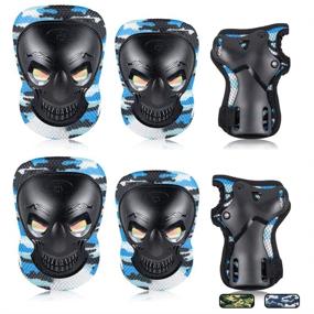 img 4 attached to Labeol Kids/Youth/Adult Skateboard Protective Gear Kids Knee Pads And Elbow Pads Set Wrist Guard Protector 6 In 1 Protective Gear Set Ice Roller Skating Cycling Riding Scooter Skateboard Bicycle Inline Skating (Medium Sports & Fitness