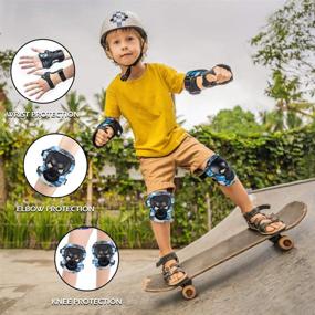 img 2 attached to Labeol Kids/Youth/Adult Skateboard Protective Gear Kids Knee Pads And Elbow Pads Set Wrist Guard Protector 6 In 1 Protective Gear Set Ice Roller Skating Cycling Riding Scooter Skateboard Bicycle Inline Skating (Medium Sports & Fitness