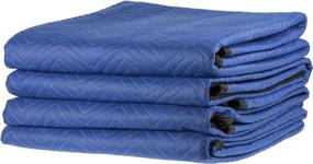 img 1 attached to 🧣 Stalwart Moving Blanket - Heavy Duty Recycled Cotton Padded Tarp for Furniture Protection, Pets, Camping & More - Blue, Set of 1