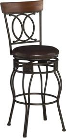 img 4 attached to 🪑 30-Inch Seat Height Swivel Bar Stool - Linon O & X Back - Matte Bronze