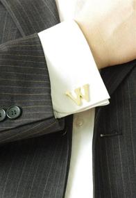 img 2 attached to 💼 Salutto Mens Gold Letter Cufflinks: Elevate Your Style with Classy Men's Accessories in Cuff Links, Shirt Studs & Tie Clips