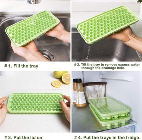 img 1 attached to 🧊 Webake Silicone Ice Cube Tray with Lid - 90 Grids Small Ice Nugget Molds for Mini Crushed Ice Trays - 2 Pack Stackable BPA Free Mold for Chilled Drinks, Whiskey Cocktails