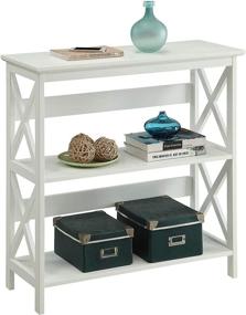 img 3 attached to 📚 Convenience Concepts Oxford 3 Tier Bookcase in Classic White – Organize with Style!