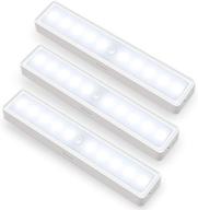 💡 govee under cabinet lighting, 10 leds motion sensor activated closet light, battery operated 6000k cold white, wireless stick on night light for kitchen bookshelf stairs, 3-pack логотип