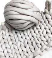 🧶 super chunky vegan yarn: grey acrylic bulky thick roving washable softee chunky jumbo yarn for handmade blankets and rugs - 60m arm knitting diy kit logo