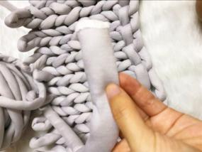 img 2 attached to 🧶 Super Chunky Vegan Yarn: Grey Acrylic Bulky Thick Roving Washable Softee Chunky Jumbo Yarn for Handmade Blankets and Rugs - 60m Arm Knitting DIY Kit