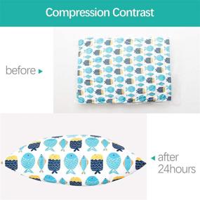 img 2 attached to 🐠 Soft Neck Support Toddler Pillow - 14"x19" Kid Pillow for Sleeping - Machine Washable for Daycare and Travel - Fish Print Design