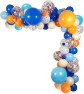 🎈 115-pack blueyi theme party balloons garland decorations, bulk balloons in 18", 10", and 5" sizes, blue & orange skin colors, ideal for kid & family birthday party supplies логотип